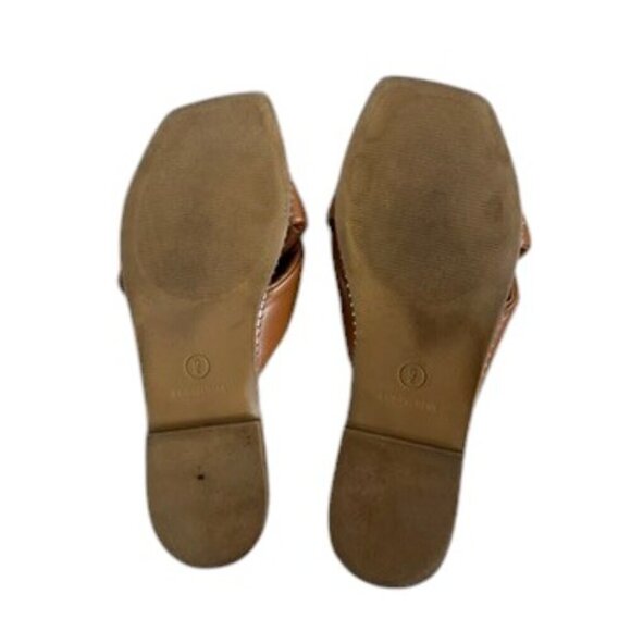 Steve Madden Twisted Top Brown Sandals Flats, size 9 - Picture 5 of 6